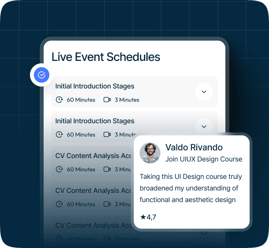 Live events schedules